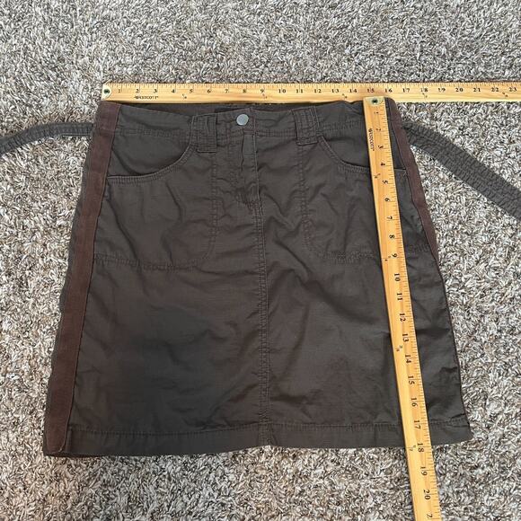 Cargo Mini Skirt Size 10 Brown Tie Belt Cotton Y2K Fairy Grunge Gorp Core Casual - Picture 11 of 11